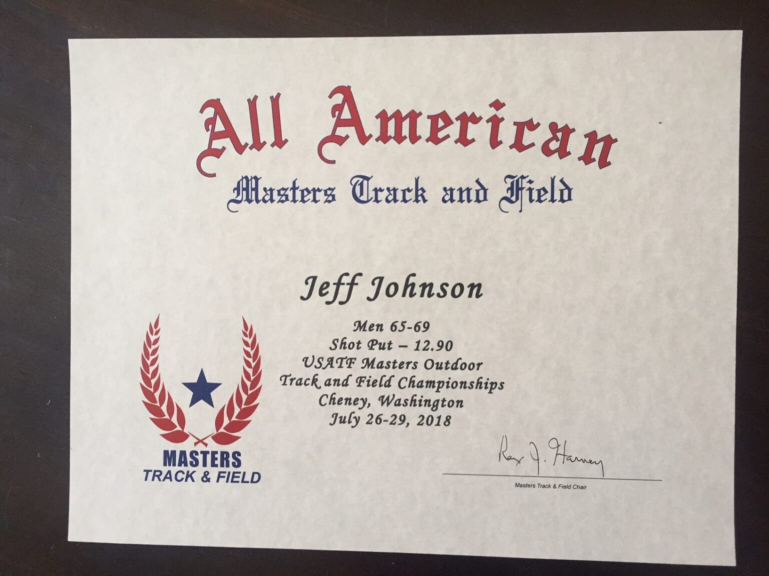 All American Certificate National Masters News